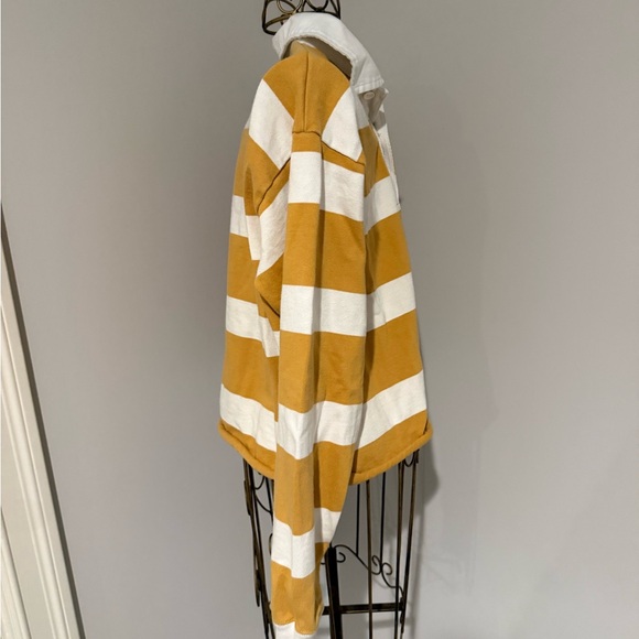 Abercrombie & Fitch Yellow and White Striped Sweatshirt - Picture 4 of 5